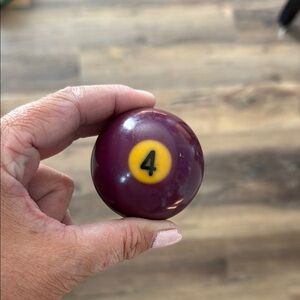 Purple Billiard Ball with Yellow Number 4